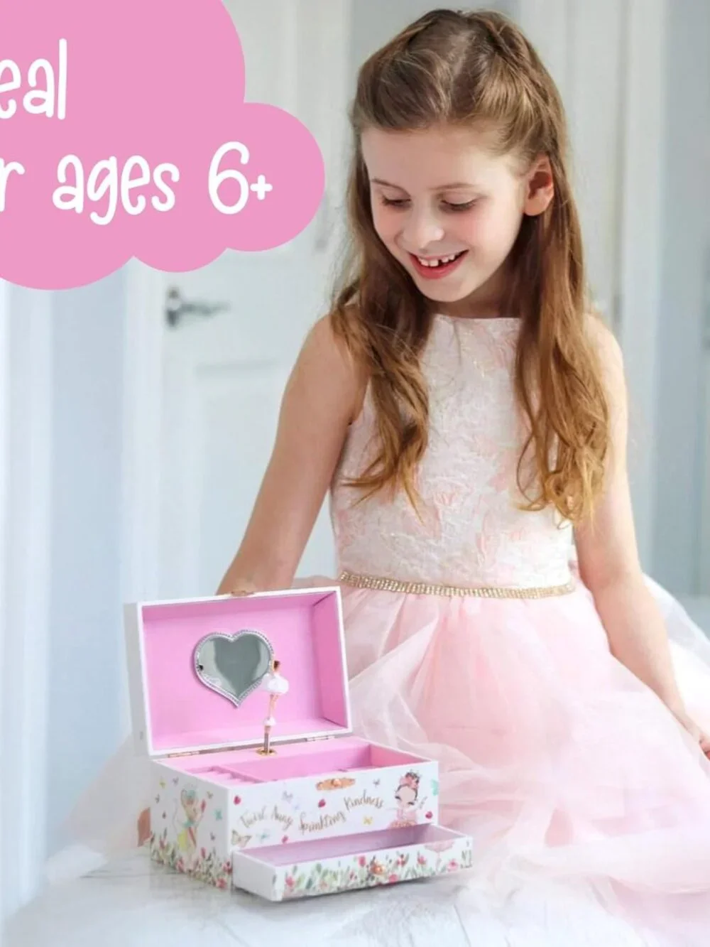 The Memory Building Co Ballerina Musical Jewelry Box Plays Classic Melody, Stora